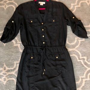 Michael Kors Black silk shirt dress